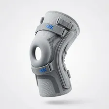 PerfectKnee 6th-Generation knee protector — light gray, showing pull-ring straps and silicone pad